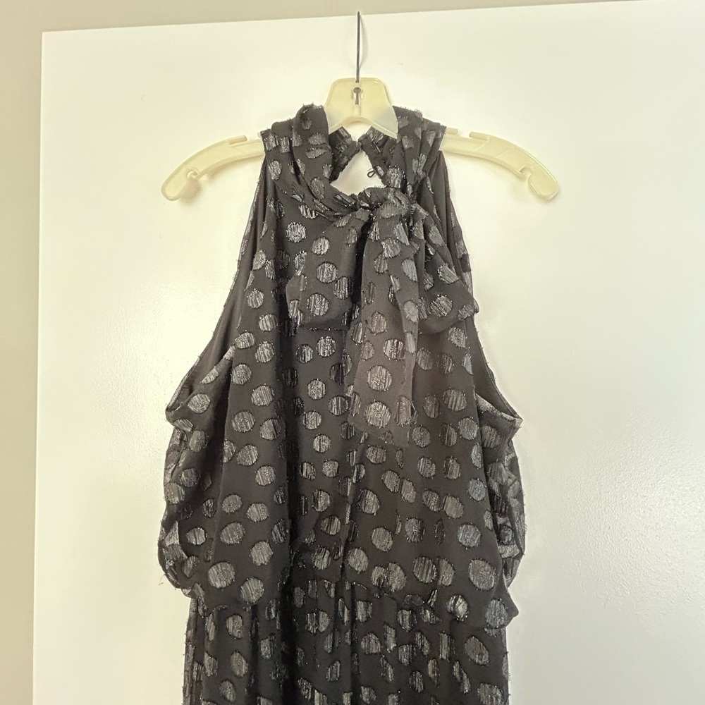 Calvin Klein high neck, formal black dress